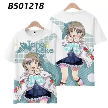 НОВЫЙ! Люблю жить!Супер звезда!! Футболка с 3D-принтом, летняя мода, с круглым вырезом, с коротким рукавом, популярная японская уличная одежда в стиле аниме, унисекс S