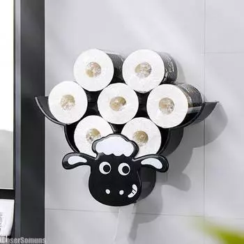НОВЫЙ милый настенный держатель для рулона бумаги в виде животного, художественная скульптура, ленивец, туалет, полка для хранения салфеток, украшение для дома, овца чёрный