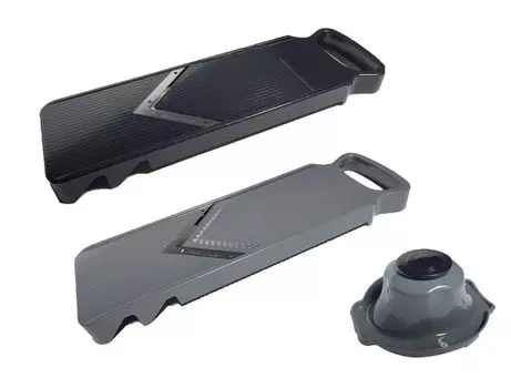 НОВЫЙ набор из 3-х ножей tsubasa, нарезка соломкой из нержавеющей стали, регулировка толщины, защитный держатель в комплекте серый