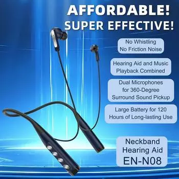 НОВЫЙ перезаряжаемый цифровой слуховой аппарат с регулируемым тоном, портативный слуховой аппарат для глухих пожилых людей 120H темно-синий