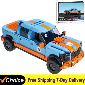 НОВЫЙ пикап F-150 строительные блоки городской грузовой грузовик модель MOC автомобиль кирпичи настольный дисплей дети DIY игрушки рождественские подарки