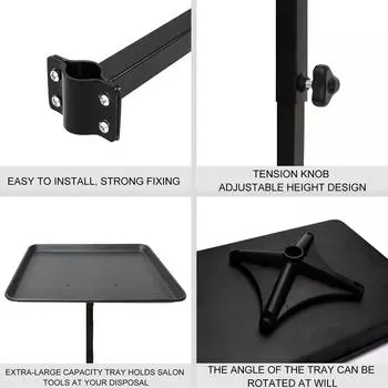 НОВЫЙ Поднос Алюминиевый Поднос Тележка Регулируемая Высота Устанавливается На Кресло Салон Красоты Парикмахерская Спа Хранение Инструменты Для Татуировки Парикмахера розы красного