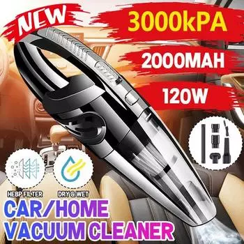 НОВЫЙ портативный пылесос 3-в-1, пылесос для влажной и сухой уборки, ручной пылесборник, пылесос для дома и автомобиля, инструмент для чистки автомобиля чёрный