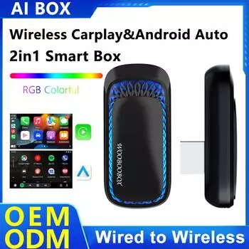 НОВЫЙ проводной беспроводной адаптер CarPlay&Android Auto для OEM Plug and Play 2in1 Smart Box с поддержкой Netflix для Mazda Toyota Volvo
