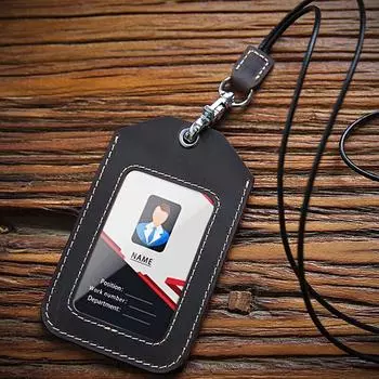 НОВЫЙ японский стиль ручной работы Винтаж Crazy Horse Натуральная кожа Держатель для удостоверения личности Чехол для рабочего бейджа Держатели для автобусных карт с кожаным ремешком Канцелярские товары зелёный