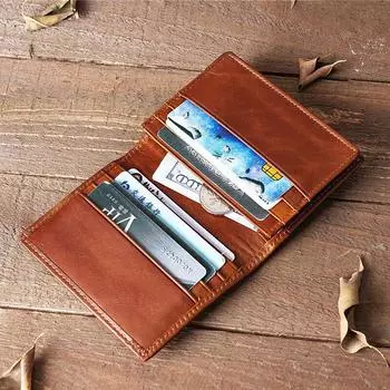 НОВЫЙ ретро-держатель для карт из воловьей кожи, слоты для нескольких карт, большая вместимость, маленький кошелек для мужчин и женщин, кошелек для кредитных карт, тонкие сумки для визиток чёрный