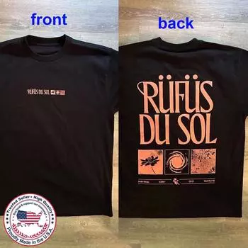 НОВЫЙ!!! Rufus Du Sol 2025 Концертная Переизданная Футболка Переизданная Футболка Графическая Футболка с Коротким Рукавом Унисекс Мужская Женская Летняя S