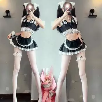 НОВЫЙ сексуальный костюм для косплея кошки, женский купальник, бикини в стиле аниме, купальник для девочек, одежда для плавания в стиле Лолиты, комплект бюстгальтера и трусиков, ночные рубашки XS