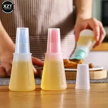 НОВЫЙ Силиконовый Масленка с Кисточкой Приправа Приправа Соус Кисточка с Масляной Бутылкой Барбекю Кухонные Принадлежности Гаджеты Гриль Инструмент Для Жарки красный