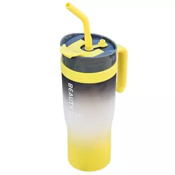 НОВЫЙ стакан для воды Gradient Water Tumbler объемом 1200 мл с ручкой и трубочкой в подарок для мальчика и девочки (Йель