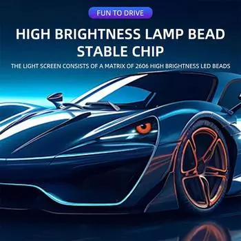 НОВЫЙ светодиодный экран Devil s Eye Angel s Eye, автомобильный противотуманный фонарь, декоративный светильник, поступление, динамичный, крутой, самодельный, светодиодный пиксельный экран, защитный чехол