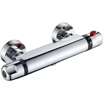 НОВЫЙ термостатический смеситель для ванны из латуни, хром, для душа, двойной смеситель для горячей и холодной воды, настенный, резьба G1/2 3/8 3/4