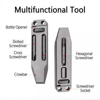 НОВЫЙ титановый сплав Мини EDC ключ Многофункциональный монтировка Открывалка для бутылок Портативный брелок Карманный инструмент Аксессуар Отвертка