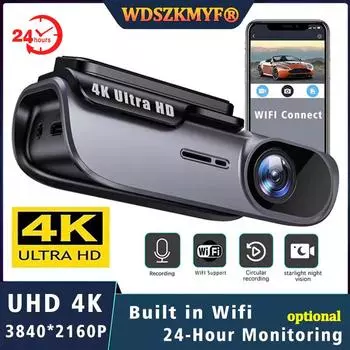 НОВЫЙ UHD 4K WIFI DashCam Видеорегистратор ночного видения Черный ящик Автомобильный видеорегистратор Камера Видеорегистратор Автоматическая поддержка G-сенсора Круглосуточная парковка NONE