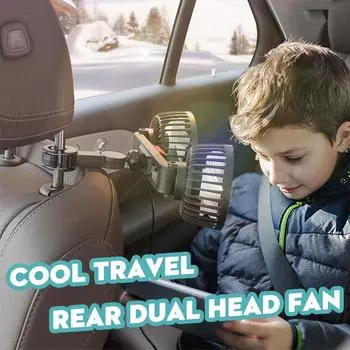 НОВЫЙ высококачественный автомобильный вентилятор, 3-скоростной вентилятор для охлаждения спинки сиденья автомобиля, зарядка через USB, двойной вентилятор 5 В, 12 В, 24 В, охладитель для шеи для летнего автомобиля P4K5