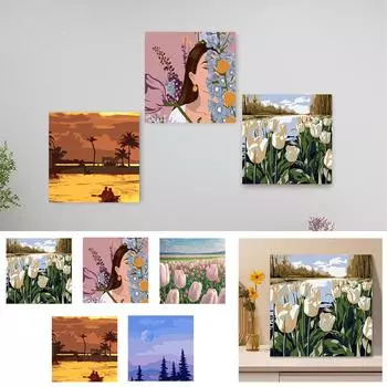 НОВЫЙ высококачественный современный DIY набор для рисования по номерам раскрашивание фона акриловая краска для стен Win U1Z5 C-20*20 cm