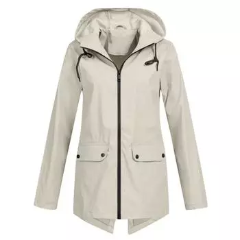 НОВЫЙ женский водонепроницаемый плащ, женская уличная ветрозащитная куртка с тропическим лесом, пальто S белый