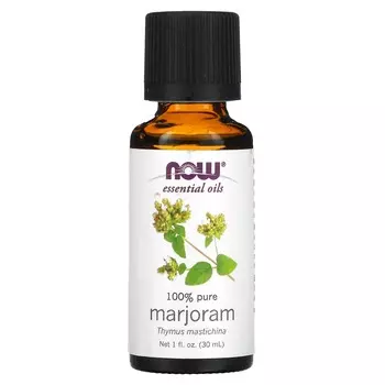 NOW Foods, Эфирные масла, 100% чистое масло майорана, 1 жидкая унция (30 мл)