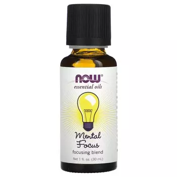 NOW Foods, Эфирные масла, Ментальная концентрация, 1 жидкая унция (30 мл)
