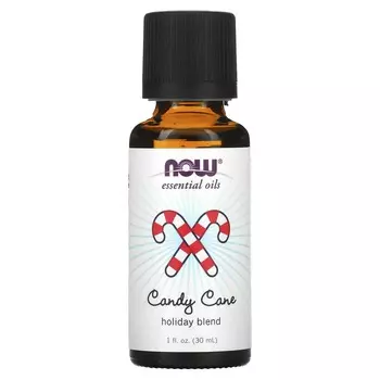 NOW Foods, Эфирные масла, Праздничная смесь со вкусом леденцов, 1 жидкая унция (30 мл)