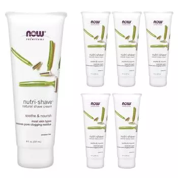 Now Foods Nutri-Shave Natural Cream Успокаивает и питает, 237 мл, 6 шт.