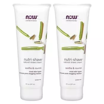 Now Foods Nutri-Shave Natural Cream Успокаивает и питает, 237 мл, 2 шт.