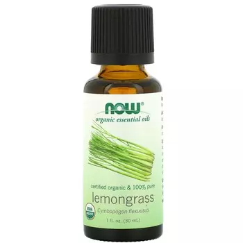 NOW Foods, Organic Essential Oil, Lemongrass, 1 fl oz (30 ml)