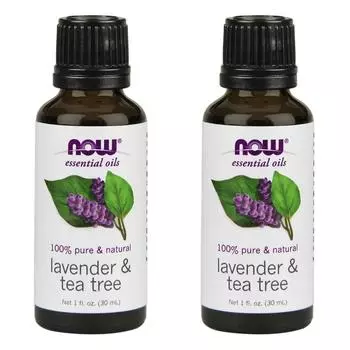 Now Foods Pure Essential Aroma Oil, обычное масло лаванды и чайного дерева, 30 мл, 2 шт.