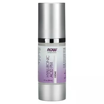 NOW Foods, Solutions, крем с гиалуроновой кислотой PM, 2 жидких унции (59 мл)