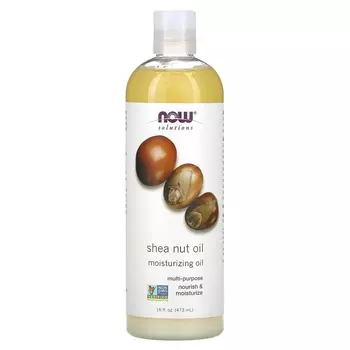 NOW Foods, Solutions, масло ши, чистое увлажняющее масло, 16 жидких унций (473 мл)