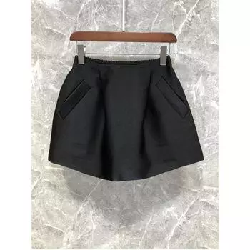 Now Petty Bourgeoisie Classy Black High Waist A- line Skirt Women s Summer European Goods French Slim Looking Short Skirt 45w17 Black S