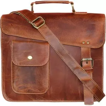 Новая 11-дюймовая маленькая кожаная сумка-мессенджер, сумка через плечо, винтажная сумка-мессенджер для женщин и мужчин, мужской кошелек, совместимая с iPad и планшетом 9*11 inch коричневый