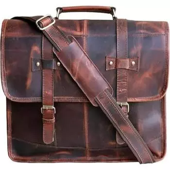 Новая 16-дюймовая сумка-мессенджер из кожи буйвола, чехол для ноутбука, офисный портфель, подарок для мужчин, компьютерная состаренная сумка через плечо
