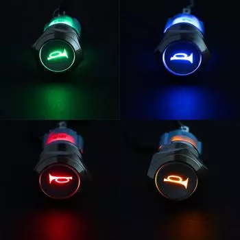 Новая 16-миллиметровая кнопка 12 В светодиодная черная металлическая алюминиевая автомобильная защелка электроника мгновенный переключатель гаджет водонепроницаемый 5 цветов синий