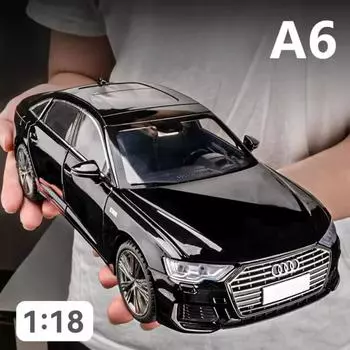 Новая 1/18 полномасштабная имитационная модель автомобиля из сплава A6L, игрушечная литая машина с 6 дверями, открывающаяся со звуком и светом, инерционная модель, подарок для мальчика, модные украшения белый