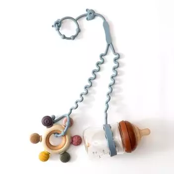 Новая 1 шт. детская цепочка для пустышки с 2 зажимами детская бутылочка цепочка регулируемая силиконовая цепочка для пустышки игрушка-прорезыватель аксессуары для коляски