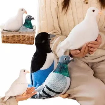 Новая 20 см имитация животного голубя сороки плюшевая игрушка сидячая поза забавная мультяшная кукла домашний декор детский комфорт рождественские подарки на день рождения about 20cm