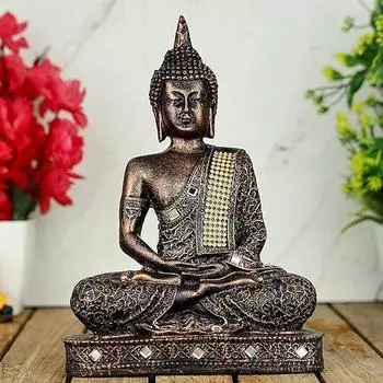 Новая 25-сантиметровая статуя сидящего медитирующего Будды, экспонат, идол, предметы домашнего декора для гостиной и подарки