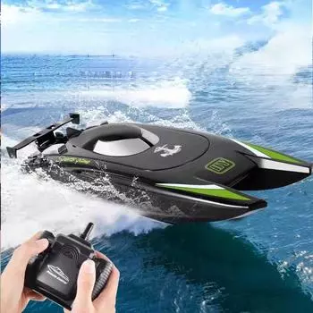 Новая 2.4G радиоуправляемая лодка 30 км/ч гоночная лодка высокоскоростная скоростная лодка 20 минут батарея 2 канала двойной мотор водонепроницаемый пульт дистанционного управления корабль игрушка мальчик белый