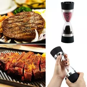 Новая 2 в 1 ручная мельница в форме песочных часов с двойной солью и перцем, мельница для специй, шейкер для приправ