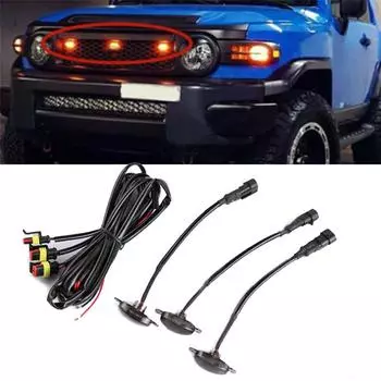 Новая 3 шт. светодиодная подсветка стиль накладка решетки для Raptor для Chevrolet Silverado 1500 16-21