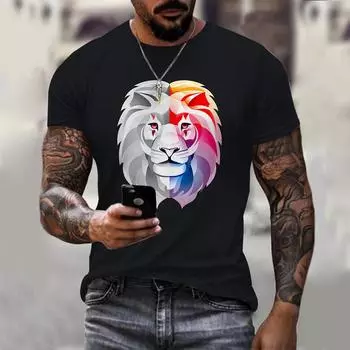 Новая 3D футболка свободного покроя для мужчин и женщин с короткими рукавами и принтом животных больших размеров футболка с короткими рукавами XS