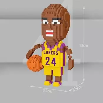 Новая 3D-модель баскетбольного идола, строительный блок, баскетболист, миниатюрная сборка, кирпич, подвижная кукла, детская игрушка