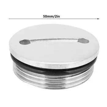 Новая 50-мм серебристая крышка бензобака из нержавеющей стали 316 с цепочкой для лодки