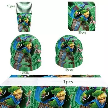 Новая 51x Праздничная Посуда Включает Баннер Скатерть Тарелки Салфетки