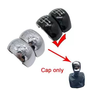 Новая 5-ступенчатая ручка переключения передач, набалдашник, крышка кнопки, пластик, хром, черный, серебристый для Skoda Octavia MK2 II (04-08), II ФЛ (08-11)