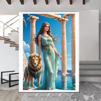 Новая 5D алмазная картина «Девушка и лев», животное, полная круглая квадратная мозаика, алмазная вышивка, вышивка крестом, украшение для дома Full Round 20x30CM