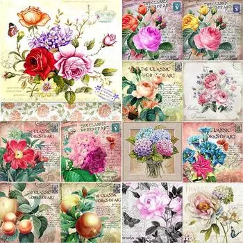 Новая 5D DIY Алмазная картина Цветок Алмазная вышивка Пейзаж Вышивка крестом Полный квадрат Круглый дрель Ремесла Ручной Декор для дома Подарок Full Round 20x20CM