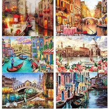 Новая 5D DIY Алмазная Картина Живописный Мост Алмазная Вышивка Огни Вышивка Крестом Полная Круглая Дрель Домашний Декор Ручной Подарок Full Round 15x20CM