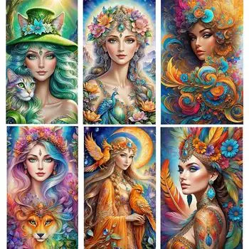 Новая 5DDIY полная круглая квадратная алмазная картина вышивка птица и кошка Фея анималистический узор мозаика украшение для дома Full Round 20x40CM